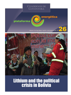 Cuaderno de Coyuntura 26: Lithium and the political crisis in Bolivia