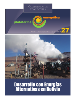 Cuaderno de Coyuntura 27: Desarrollo con energías alternativas en Bolivia