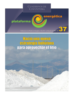 Cuadernos de Coyuntura 37: Hacia una nueva estrategia boliviana para aprovechar el litio